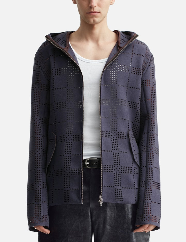 Khakilaser Perforated Check Wool Jacket