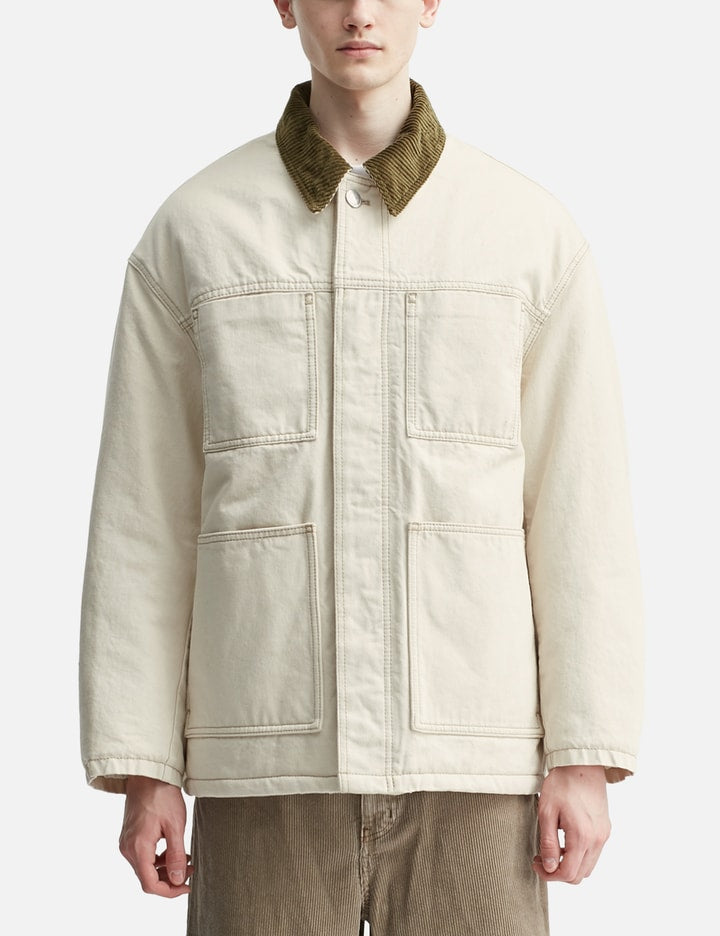 White Cotton Padded Worker Jacket