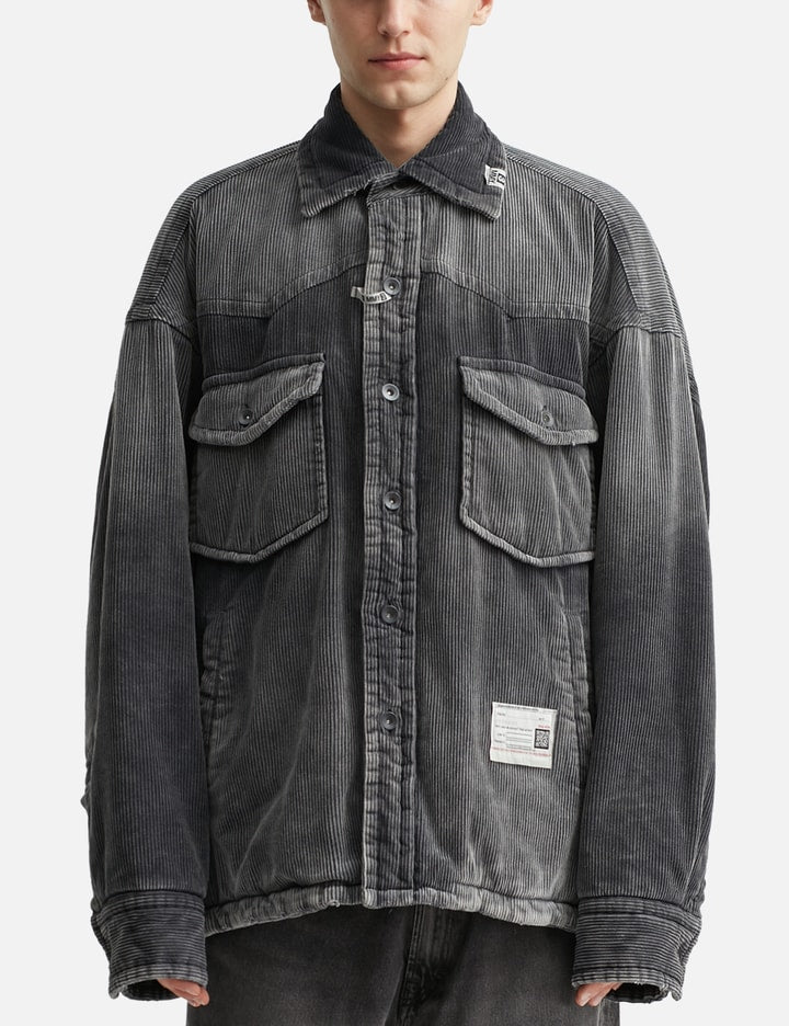 Distressed Corduroy Puffer Shirt