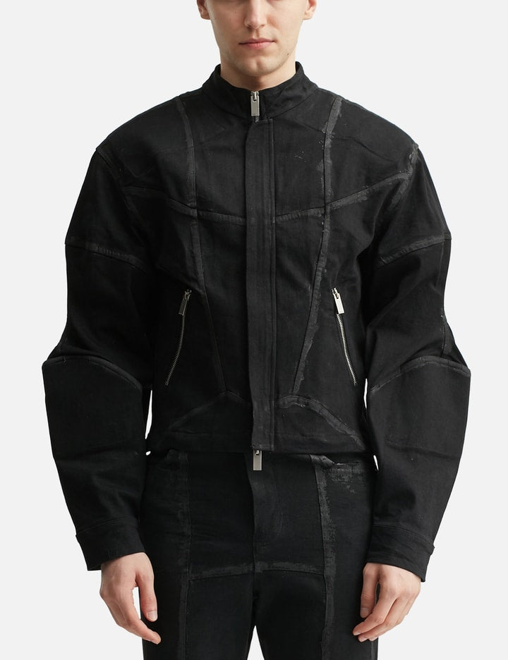 Padded Zipped Denim Jacket