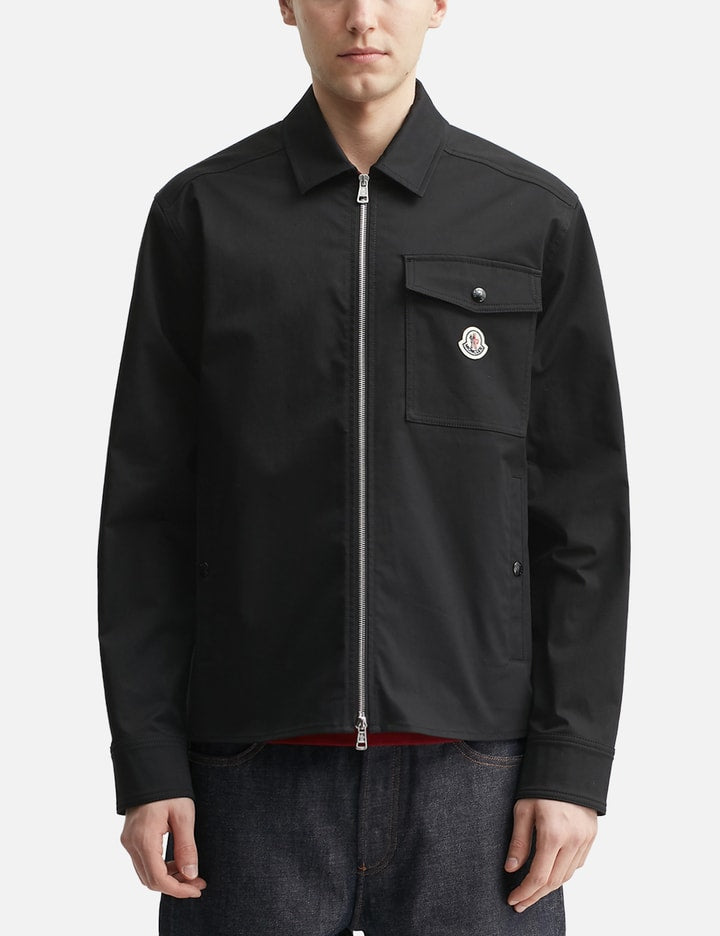 Cotton Gabardine Zip-Up Shirt Jacket