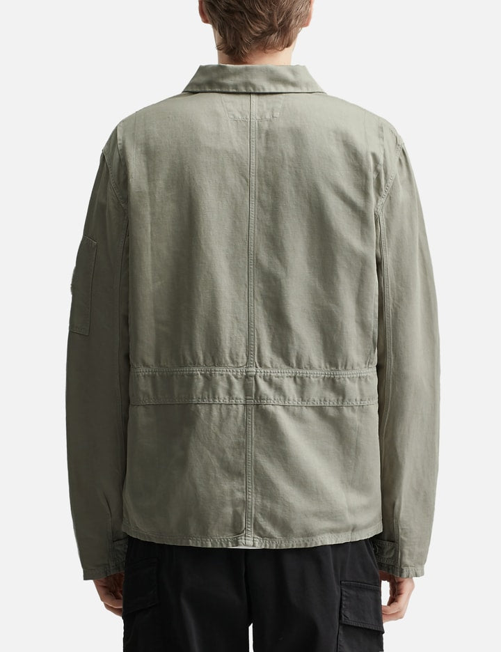 Cotton-Linen Blend Full Zip Overshirt