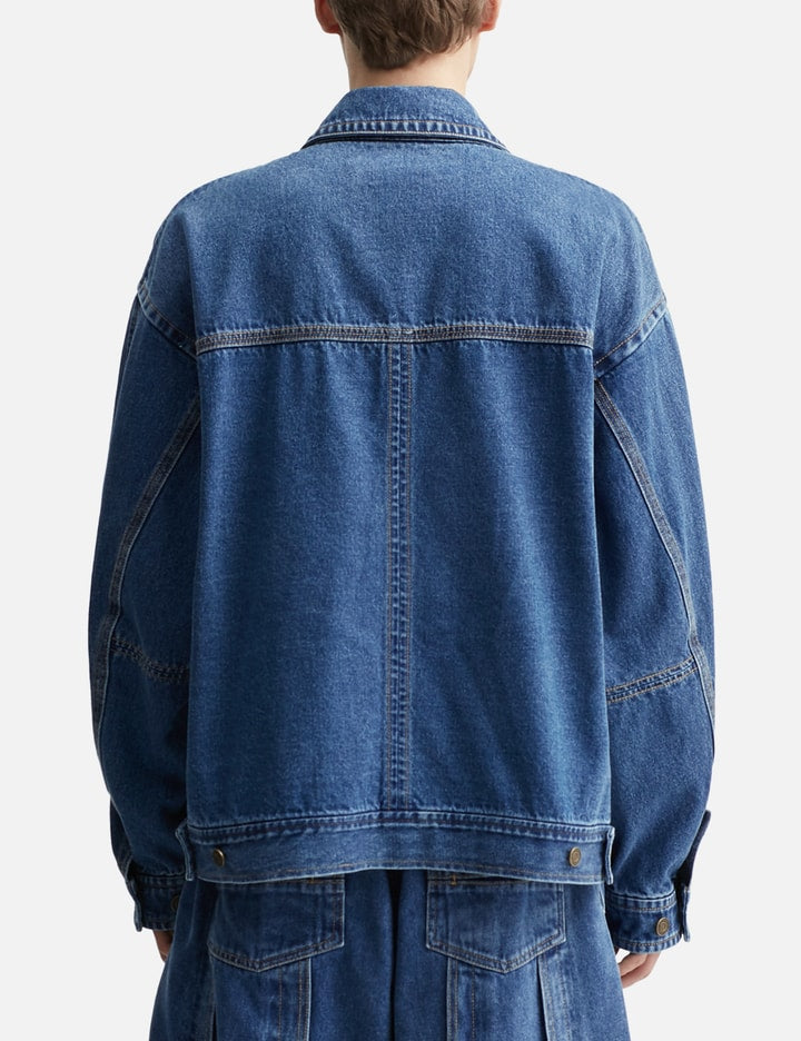 Asymmetric Vertical Denim Trucker Jacket