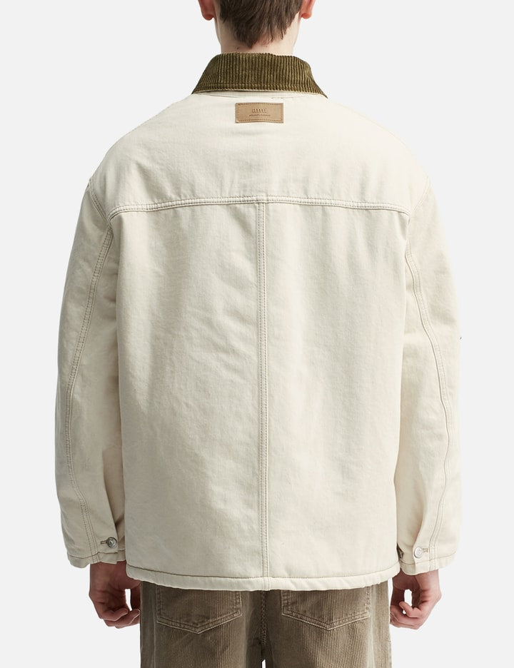 White Cotton Padded Worker Jacket
