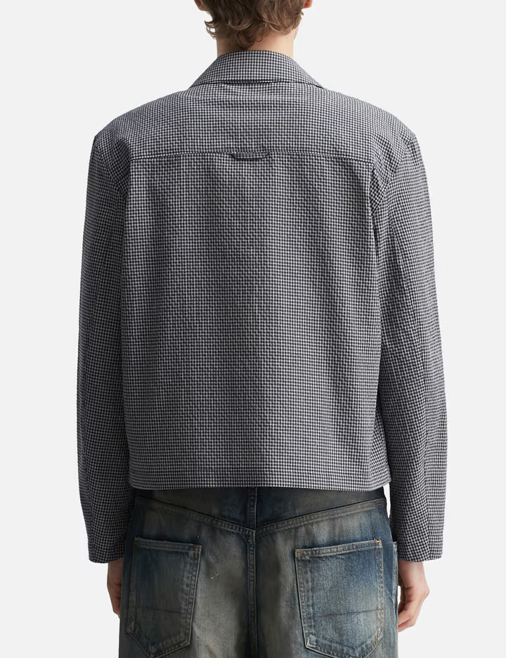 Micro Check Shirt Zip-Up