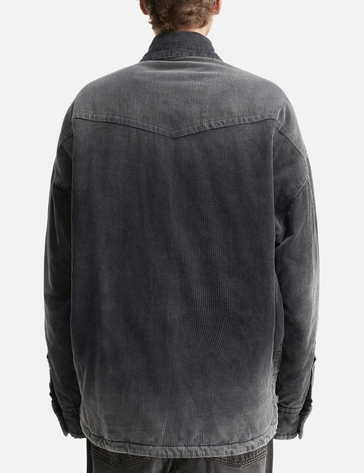 Distressed Corduroy Puffer Shirt