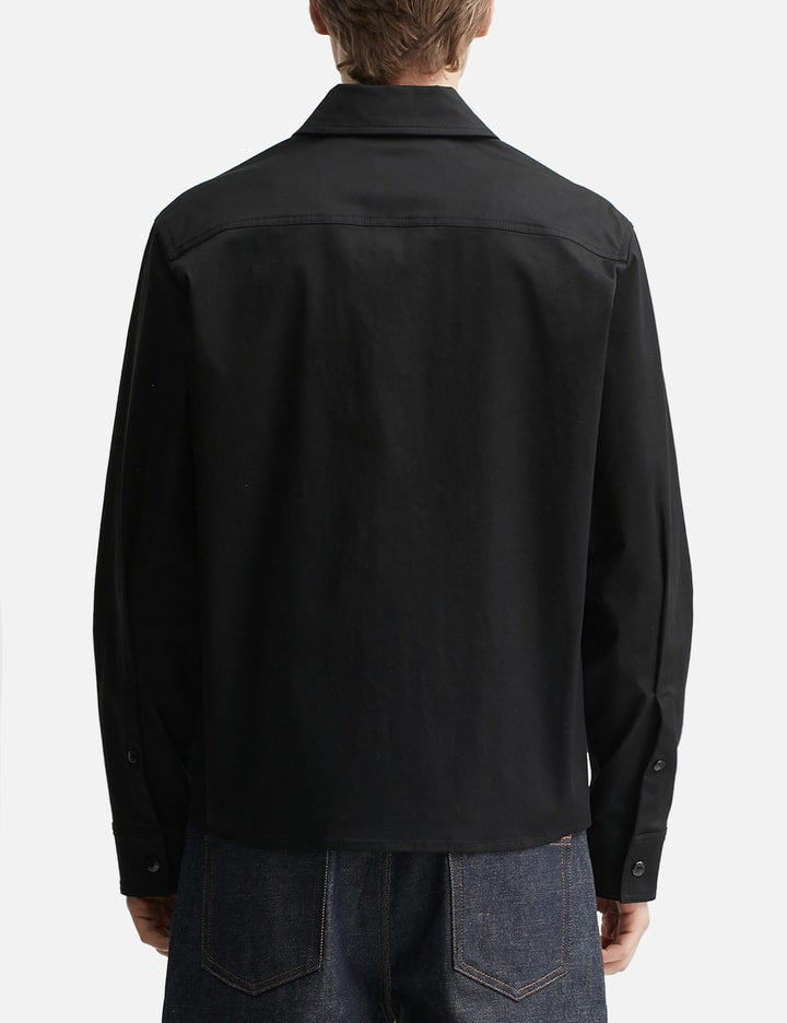 Cotton Gabardine Zip-Up Shirt Jacket