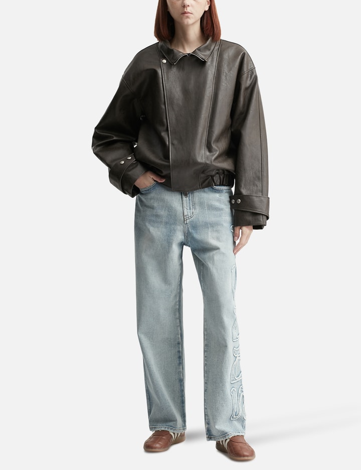 Faux Leather Bomber Jacket