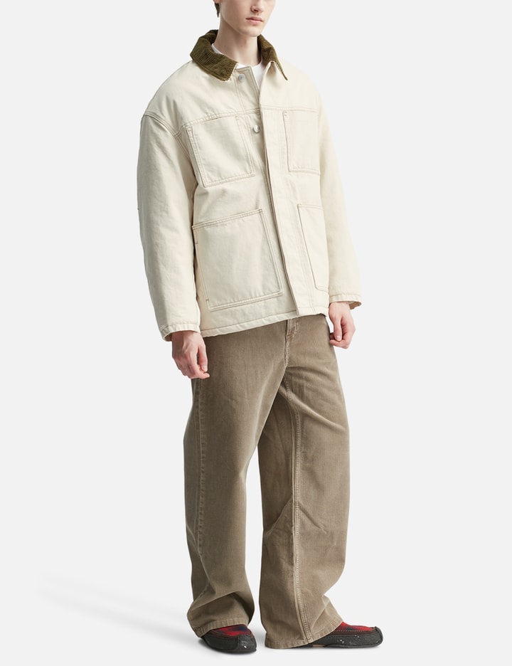 White Cotton Padded Worker Jacket