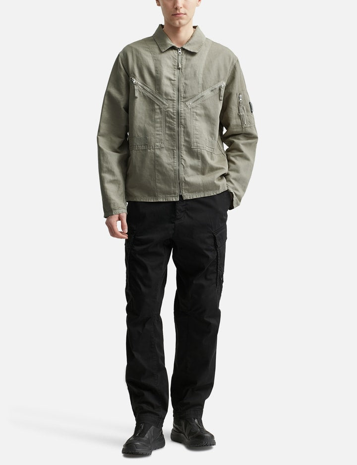 Cotton-Linen Blend Full Zip Overshirt