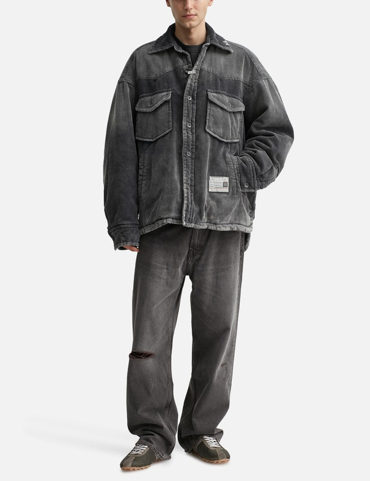 Distressed Corduroy Puffer Shirt