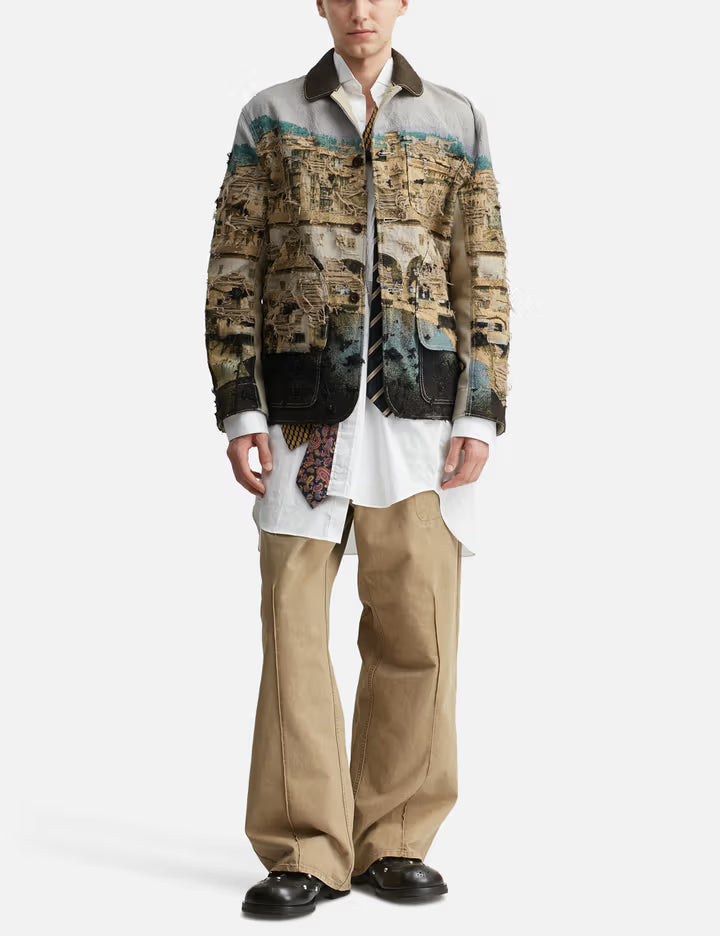 Gobelin Weave Button Up Blouson