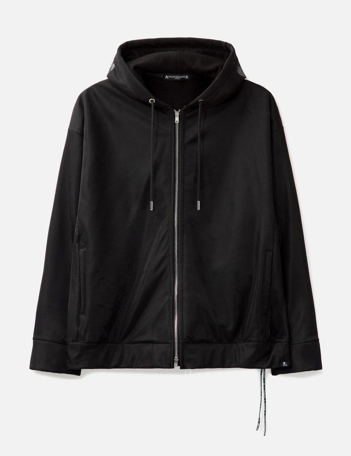 Sheer Layered Zip-up Boxy Hoodie