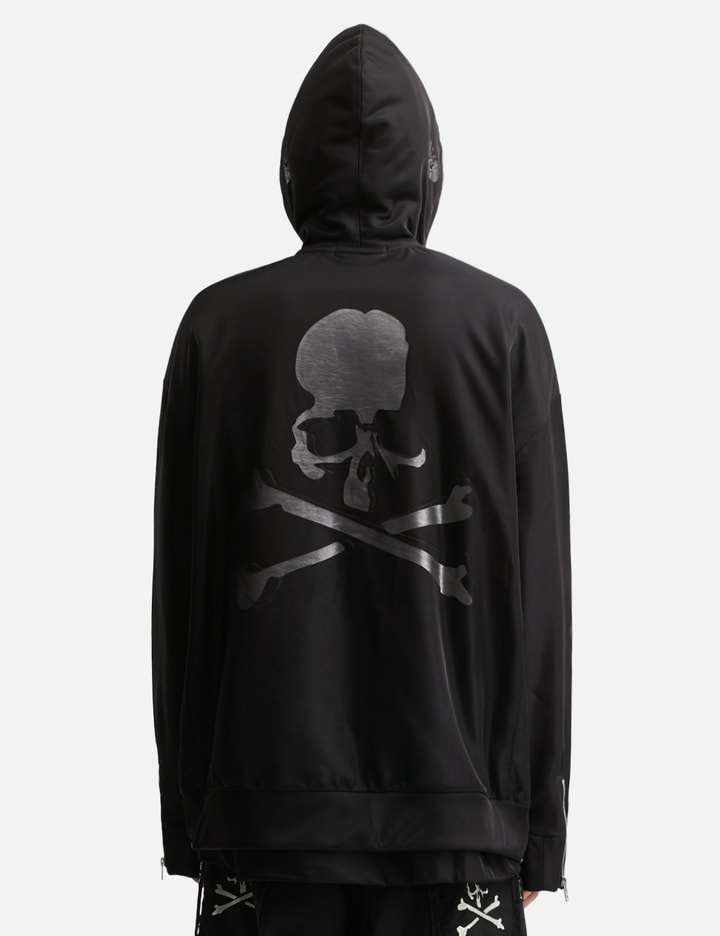 Sheer Layered Zip-up Boxy Hoodie