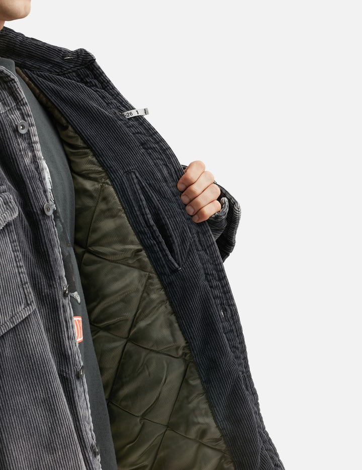 Distressed Corduroy Puffer Shirt
