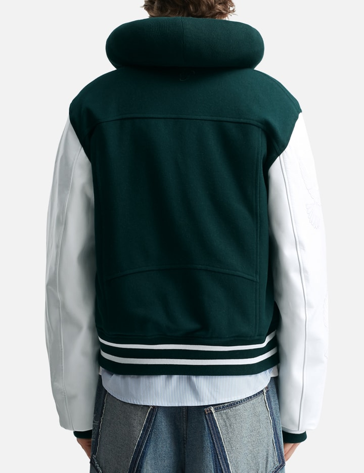 Flying Dove Pillow Neck Varsity Jacket