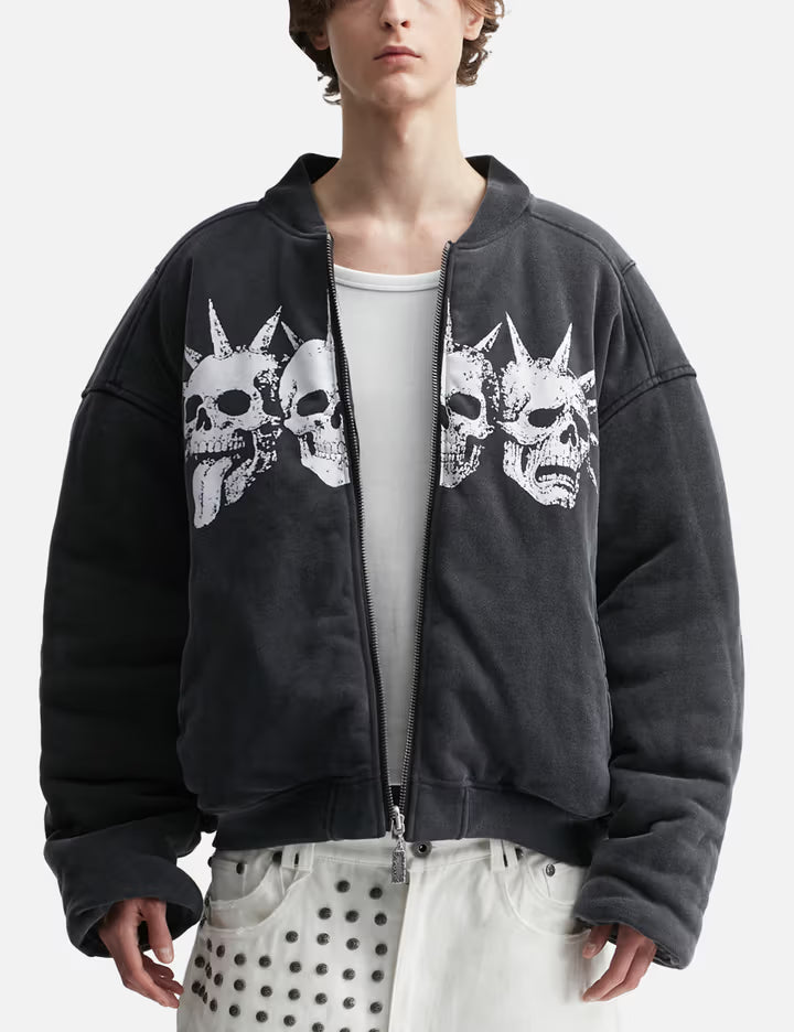 "Casey" Printed Reversible Bomber Jacket