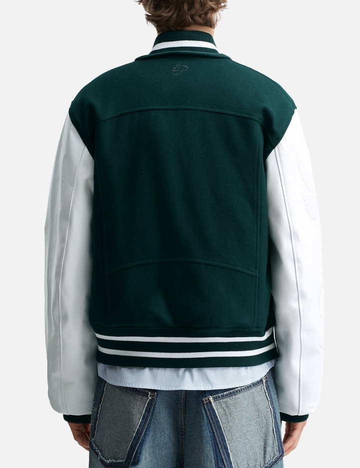 Flying Dove Pillow Neck Varsity Jacket