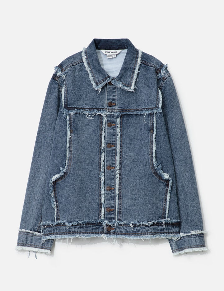 Distressed Raw Edge Denim Jacket