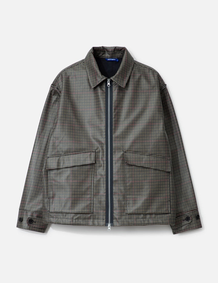 Reimagined Coated Houndstooth Check Jacket