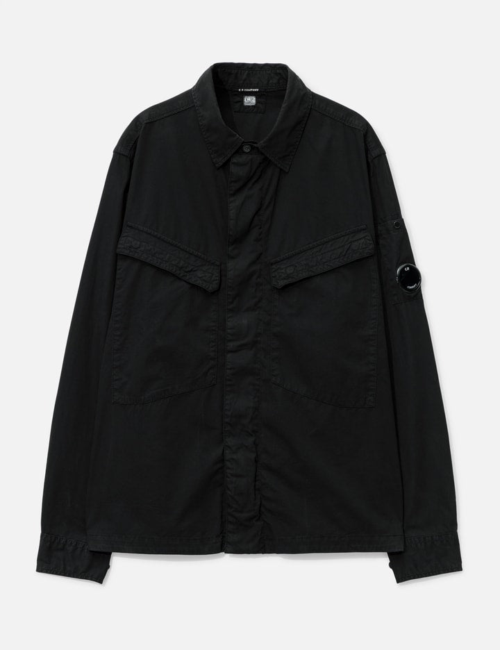 Organic Gabardine Lens Zipped Overshirt