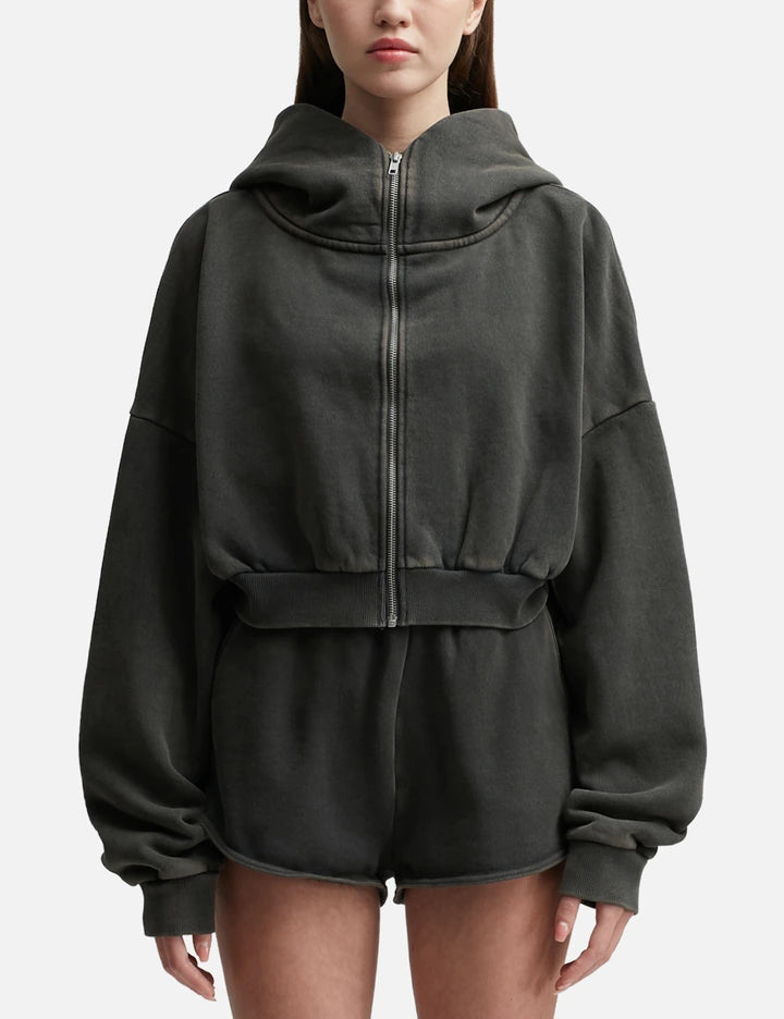 Cropped Full Zip Hoodie