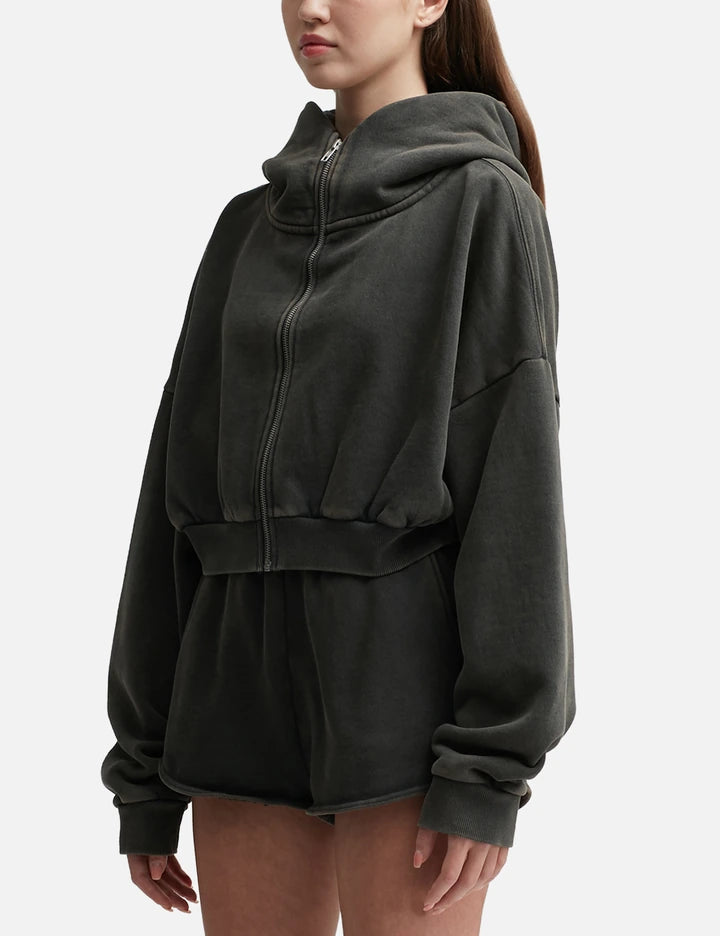 Cropped Full Zip Hoodie