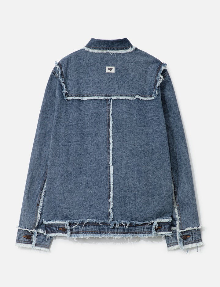 Distressed Raw Edge Denim Jacket