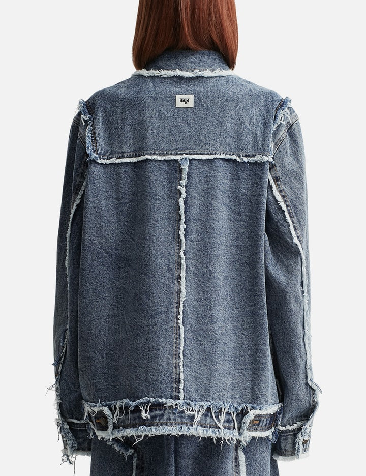 Distressed Raw Edge Denim Jacket