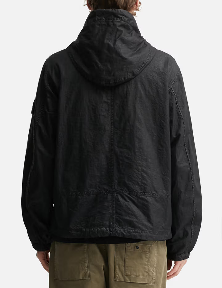 Organic-Look Nylon Panama-TC Hooded Jacket