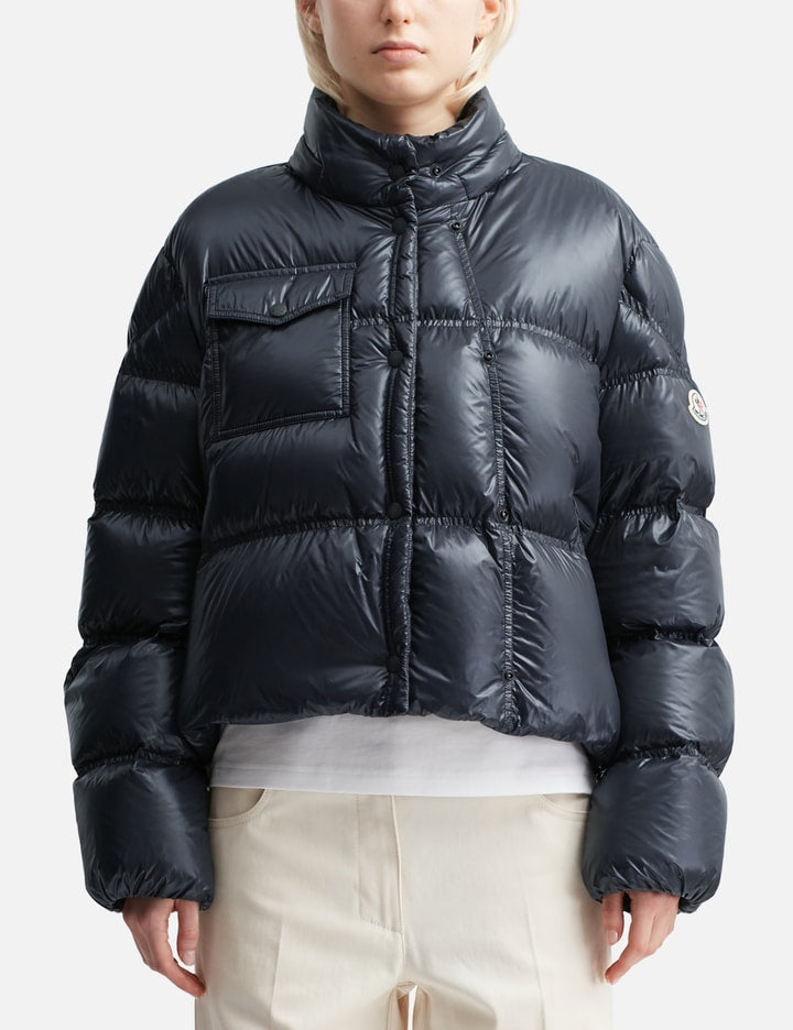 Erea Square-Quilted Hooded Short Down Jacket