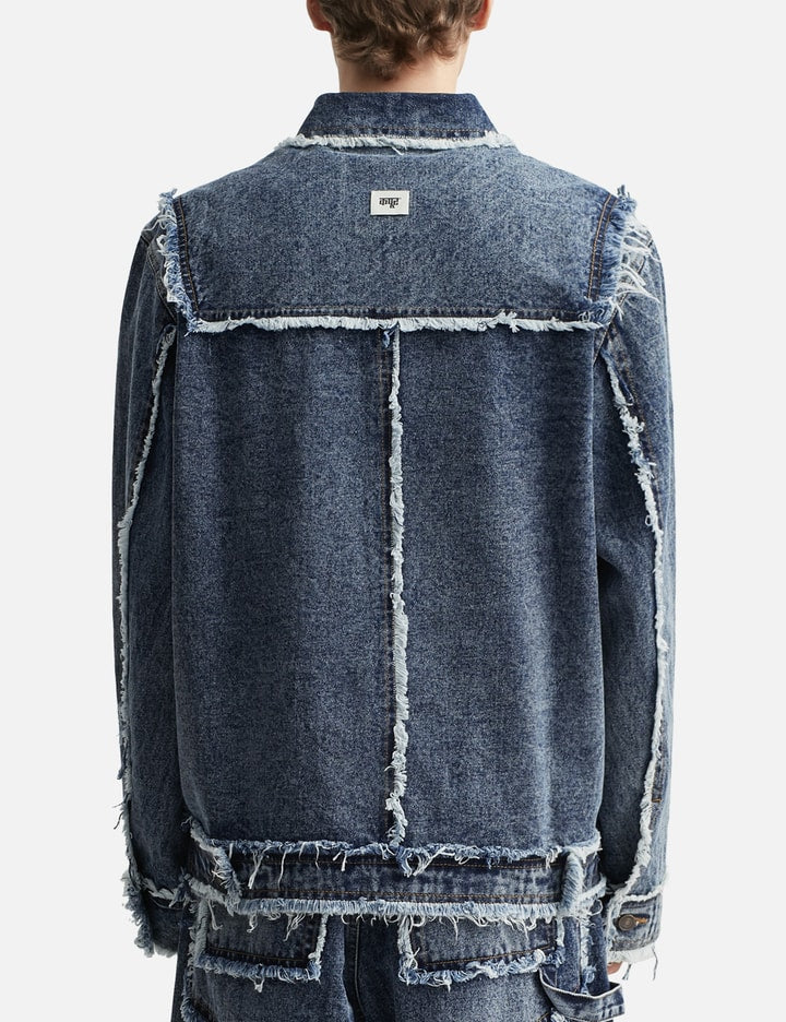 Distressed Raw Edge Denim Jacket