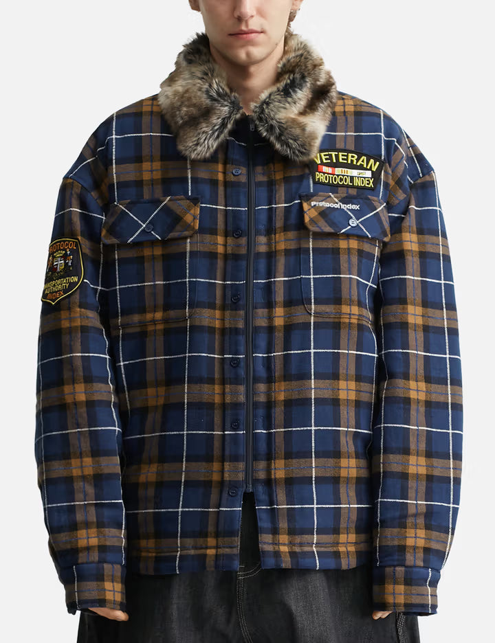 Fur Flannel Shirts Jacket
