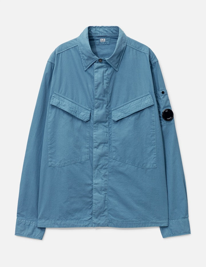 Organic Gabardine Lens Zipped Overshirt