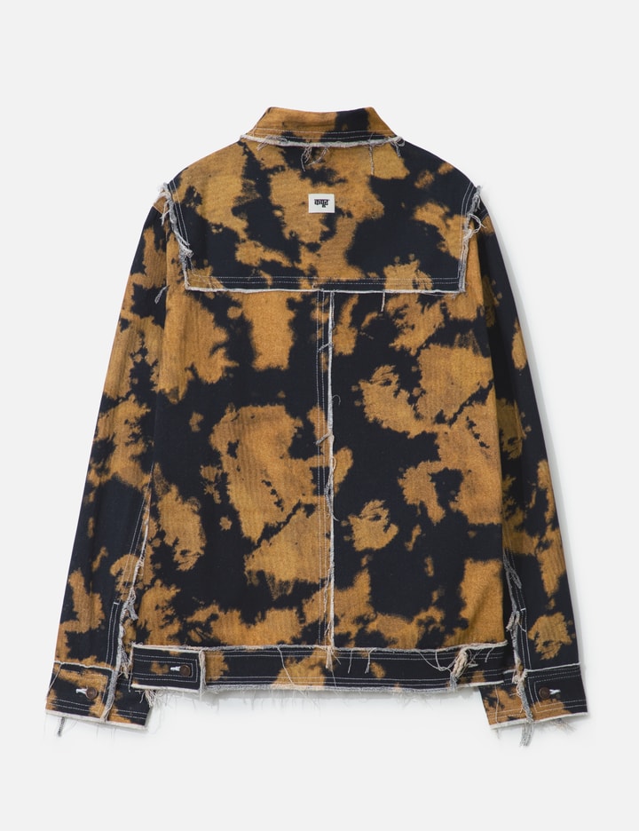 Bleached Effect Raw Edge Denim Jacket