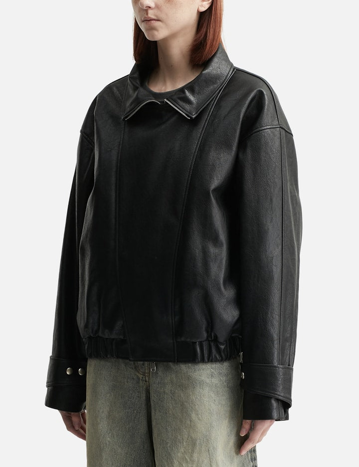 Faux Leather Bomber Jacket