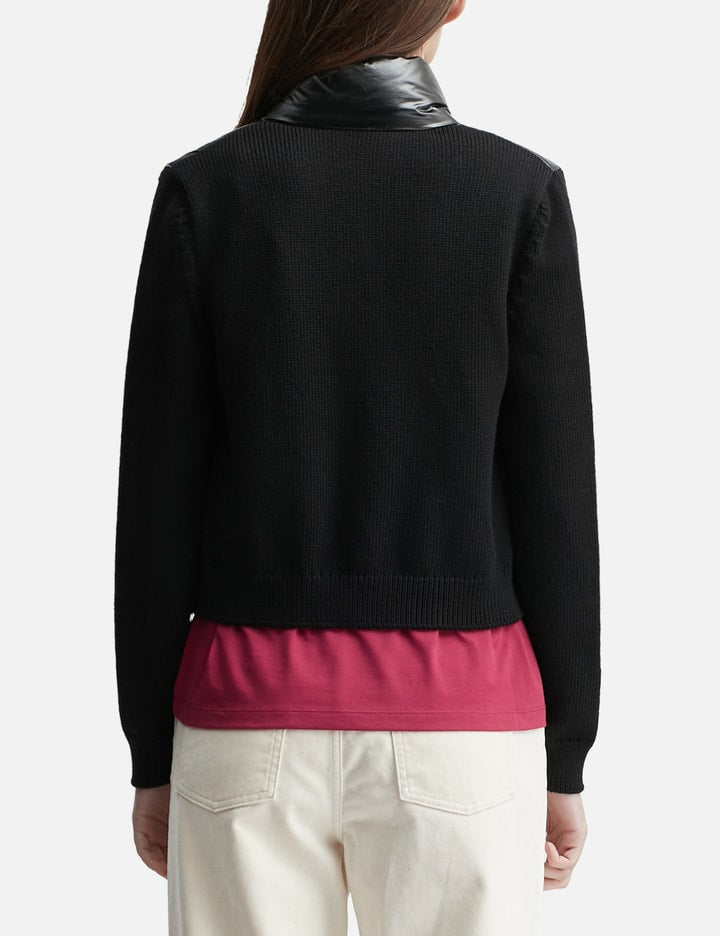 Padded Zip-Up Wool Cardigan