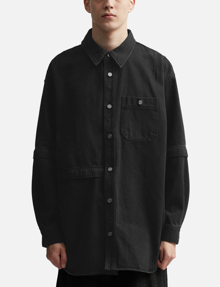 Asymmetric Detachable Denim Shirt