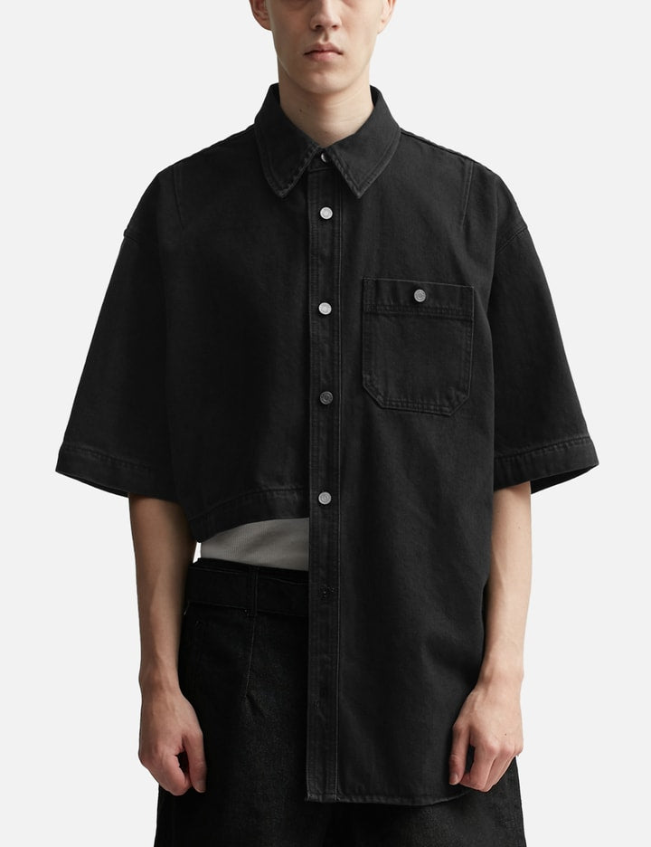 Asymmetric Detachable Denim Shirt