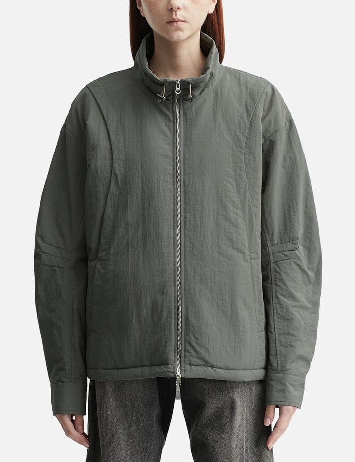 CHECK CONTRAST BOMBER JACKET CHARCOAL