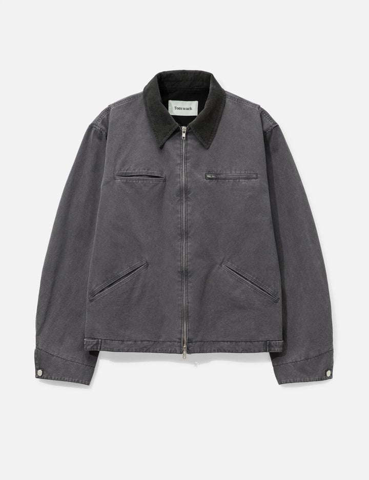 Garment Washed Zip Work Jacket