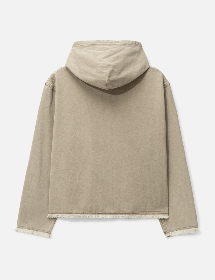 WASHED CANVAS ZIP HOODIE