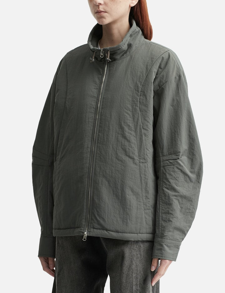 CHECK CONTRAST BOMBER JACKET CHARCOAL