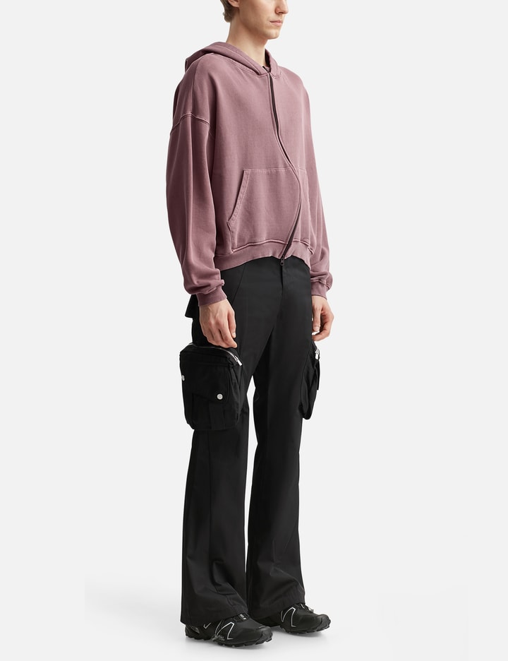 Curved Zip-Up Round Hem Hoodie
