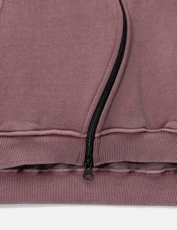 Curved Zip-Up Round Hem Hoodie