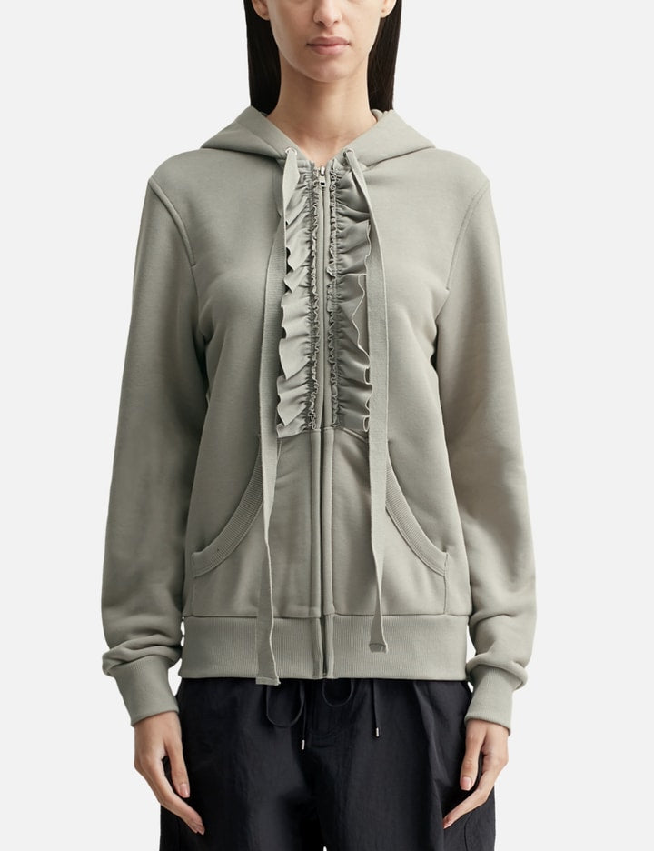 Ruffle Hoodie Zip-up