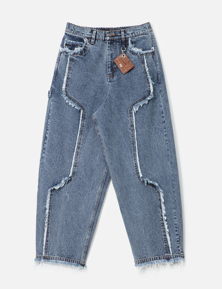 Distressed Raw Edge Balloon Jeans