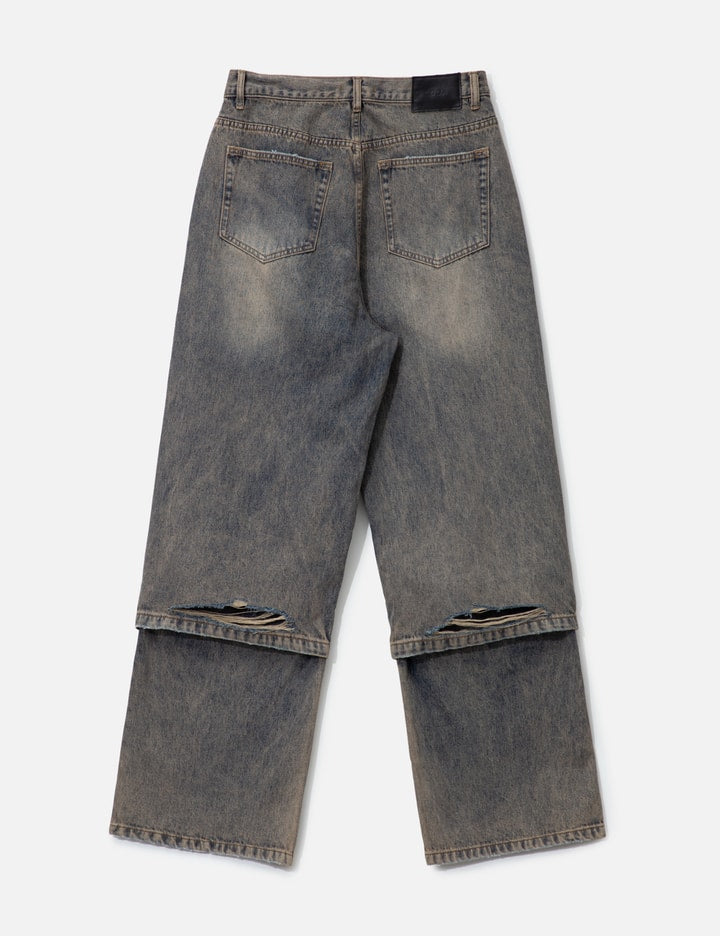 Acid Wash Layered Hybrid Jeans