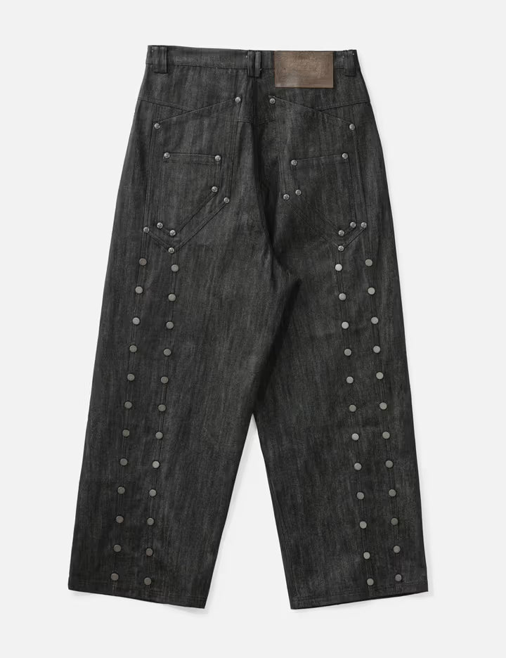 "Devlin" Studded Waxed Japanese Raw Denims
