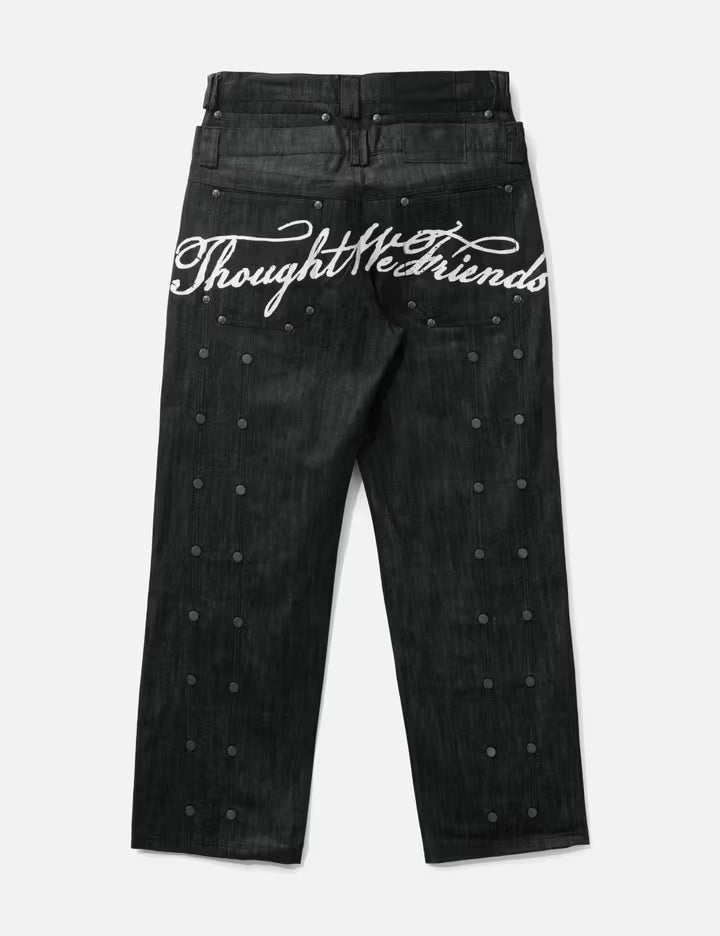 "Gideon" Double-Layered Workpants In Japanese Raw Black Denim